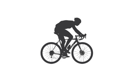 Fototapeta premium Cyclist rides a road bike in a forward motion to demonstrate speed and fitness during an outdoor event.