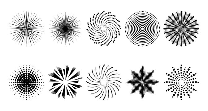 Set of Abstract Circular Graphic Elements for Design Layouts
