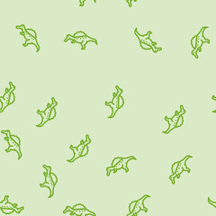 Fototapeta premium spinosaurus dinosaur animal line seamless pattern spinosaurus dinosaur animal thin line illustration