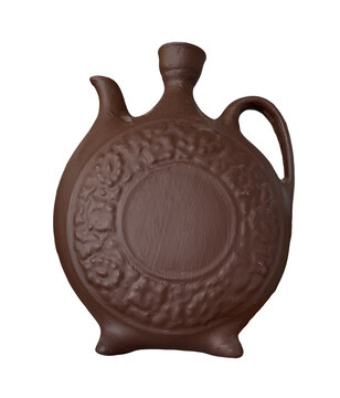 Ancient Style Clay Jug with Circle Pattern