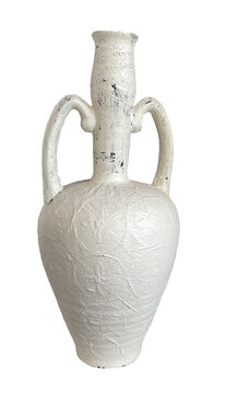 Ancient Style White Amphora Ceramic Vase