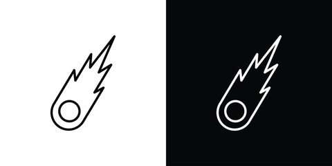Comet icon logo design in editable line strokes © Ch