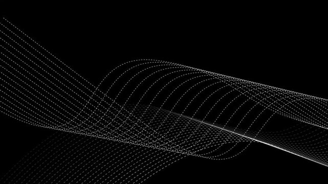 Abstract dotted wave lines flowing across creating a modern motion pattern with copy space animation