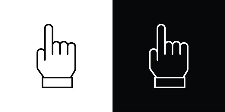 Cursor icon logo design in editable line strokes