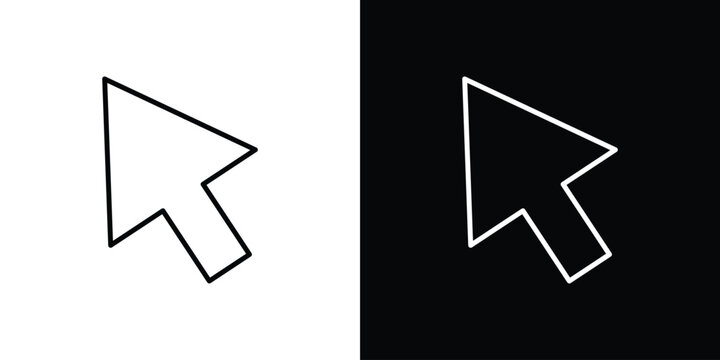 Cursor icon logo design in editable line strokes