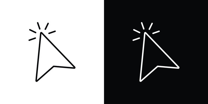 Cursor icon logo design in editable line strokes