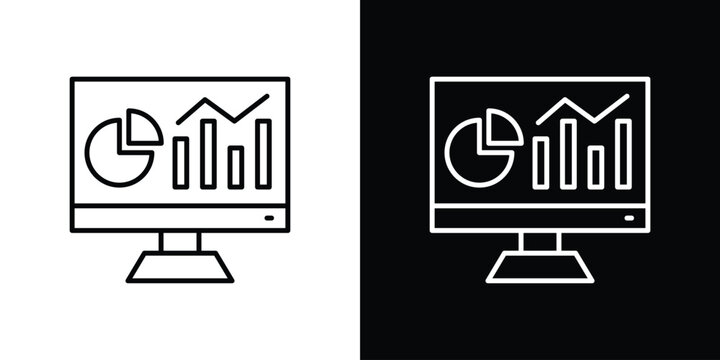 Dashboard icon logo design in editable line strokes