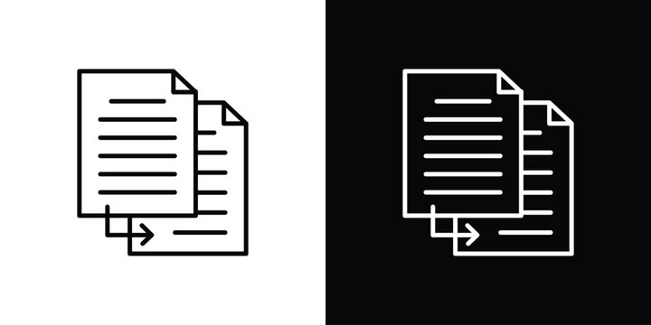 Duplicate icon logo design in editable line strokes