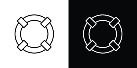 Life buoy icon logo design in editable line strokes © Ch