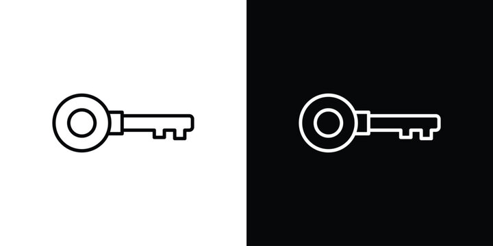 key icon logo design in editable line strokes