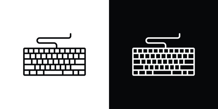 Keyboard icon logo design in editable line strokes