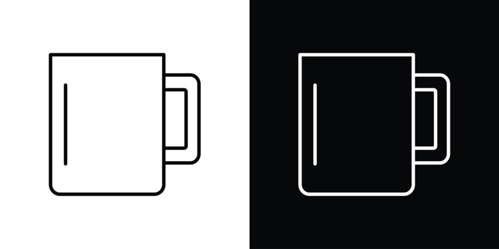 Mug icon logo design in editable line strokes