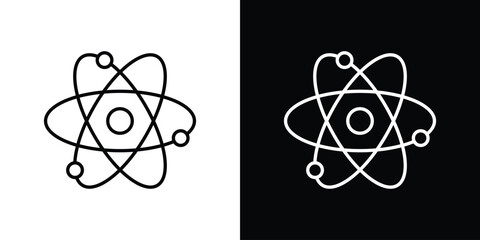Physics icon logo design in editable line strokes © Ch