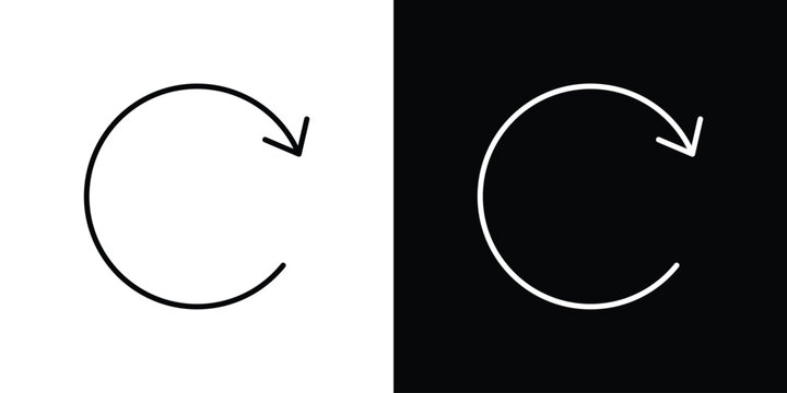 Refresh icon logo design in editable line strokes