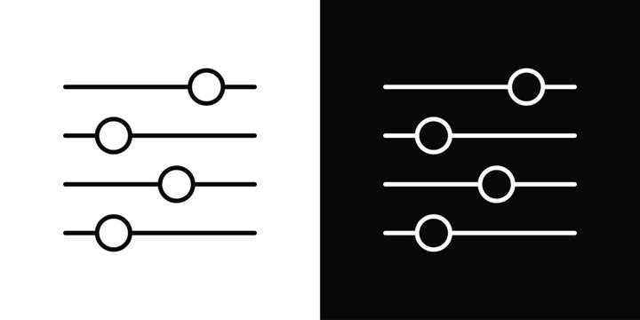 Settings sliders icon logo design in editable line strokes
