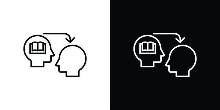 Share thoughts icon logo design in editable line strokes