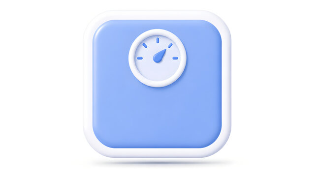 3D Bathroom Scale Icon &ndash; Weight Measurement and Health Monitoring Concept