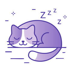 Naklejka premium Cute sleeping cat icon