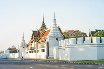Wat Phra Kaew The House of the Emerald Buddha with road morning scene sigtseeing travel © themorningglory