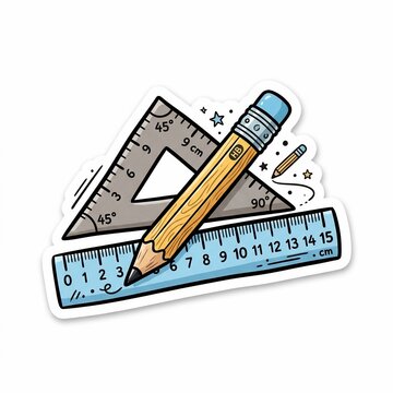 Pencil ruler triangle educational stationery
