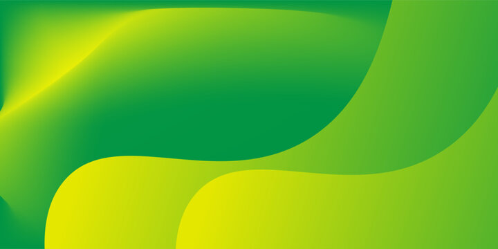 Dynamic eco green background featuring vibrant yellow liquid curves and minimalist geometric dot elements for presentation.Dynamic eco green 