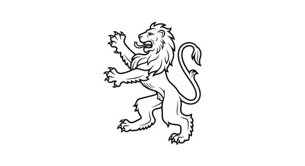 Obraz premium Majestic heraldic lion crest symbol of strength