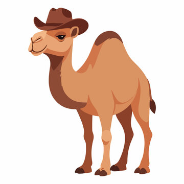 Cartoon Camel Wearing a Cowboy Hat.