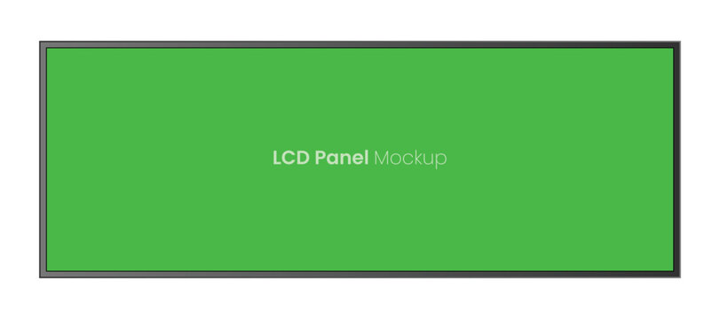 Widescreen lcd panel display screen mockup for wide formatting