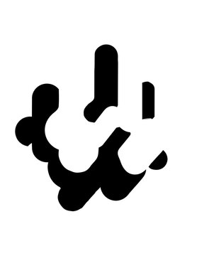 Black Hand Gesture Middle Finger.