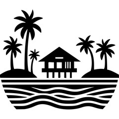Obraz premium Maldives Icon Vector
