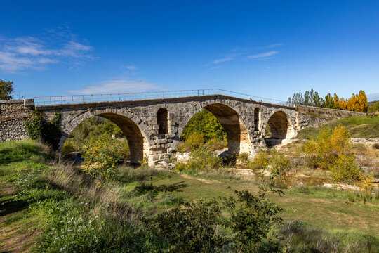 3rd century Roman bridge, Pont Julien, on sunny day