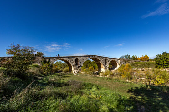 3rd century Roman bridge, Pont Julien, on sunny day