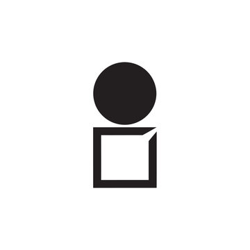 Minimalist black icon of a circle and square frame