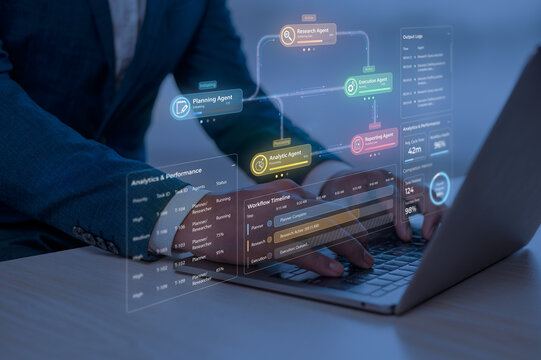 AI Agent Workflow Dashboard with Multi Agent Automation System and Analytics Interface