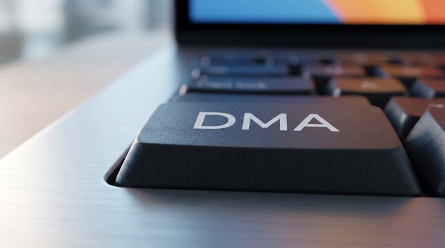 Close Up Keyboard with Digital Markets Act DMA Text