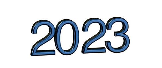 2023 in blue 3D text. Perfect for New Year's greetings, celebrations, and business promot © vegefox.com
