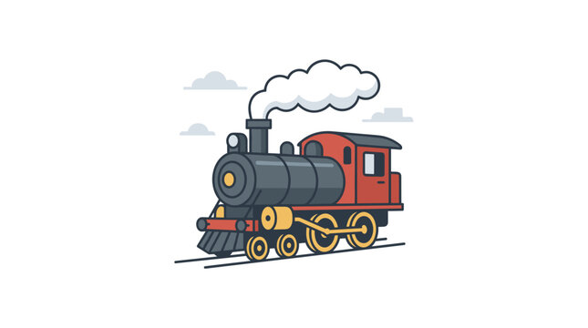 Vintage steam locomotive train emitting smoke.