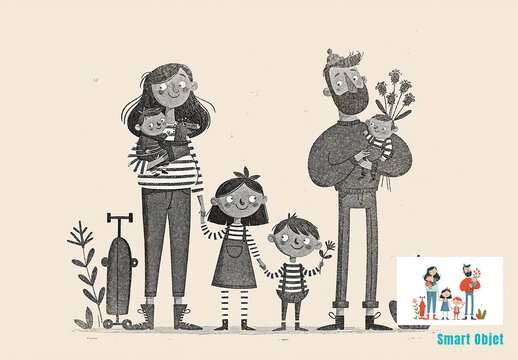 Hand Drawn Sketch Illustration Effect PSD
