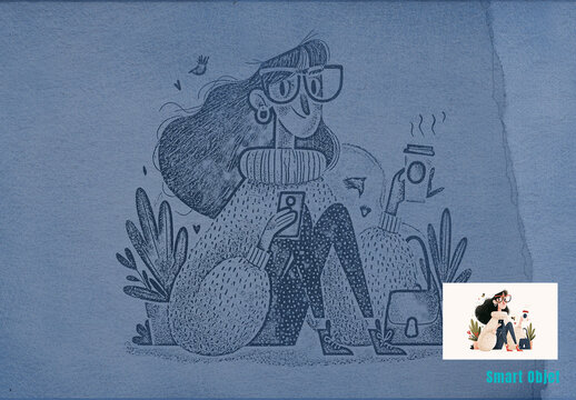 Pencil Drawing Illustration Effect PSD
