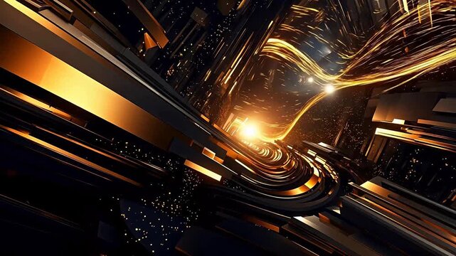 Digital black gold futuristic abstract background