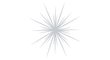 Fototapeta premium Minimalist gray starburst icon with radiating lines on white background