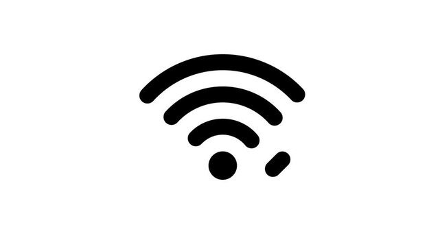 Wireless network connection lost graphic icon. Black wifi symbol with an X mark on a white background.