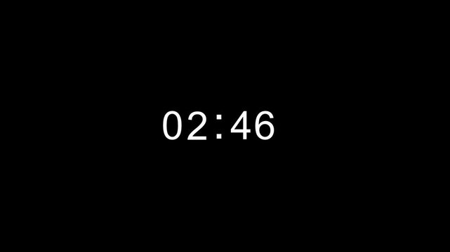 A digital clock displaying the time zero two fifty two in crisp white digits against a completely black background, representing a precise moment or duration in time Keywords: time, clock, digital