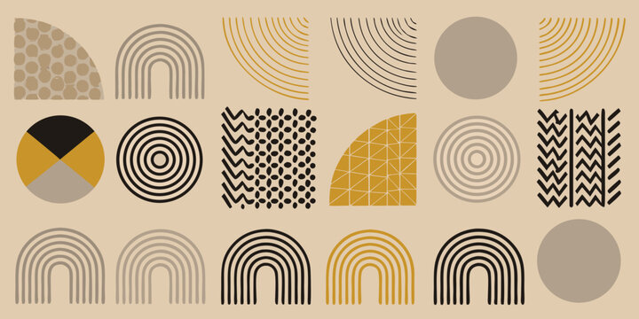 Geometric shapes and lines a minimalist vector illustration