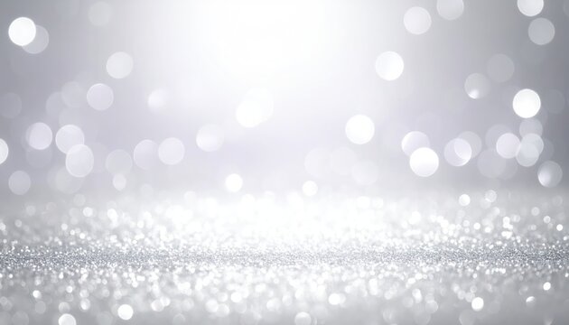 White Bokeh Background with Shimmering Lights.