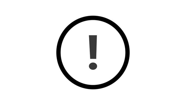 A stark black and white graphic of an exclamation mark inside a thick black circle on a clean white background symbolizing a warning or alert