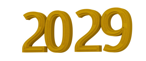 Bold gold 2029 numbers, perfect for new year greetings and futuristic design concepts. © vegefox.com