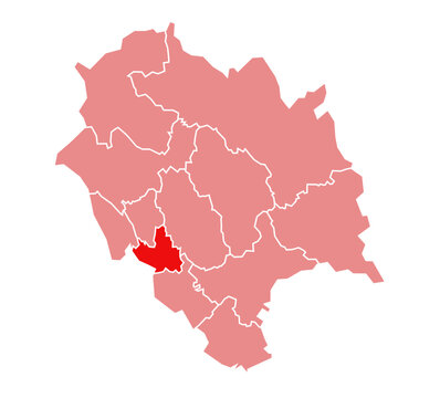 Bilaspur district highlighted in red on Himachal Pradesh map