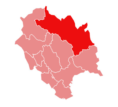 Lahaul and Spiti district highlighted in red on Himachal Pradesh map