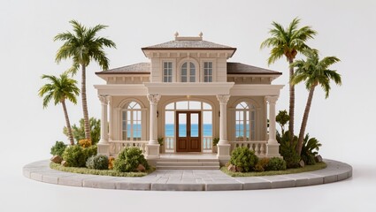 Fototapeta premium Modern Luxury Villa Collection Isolated on White Background – Contemporary Residential Architecture and Premium Real Estate Design